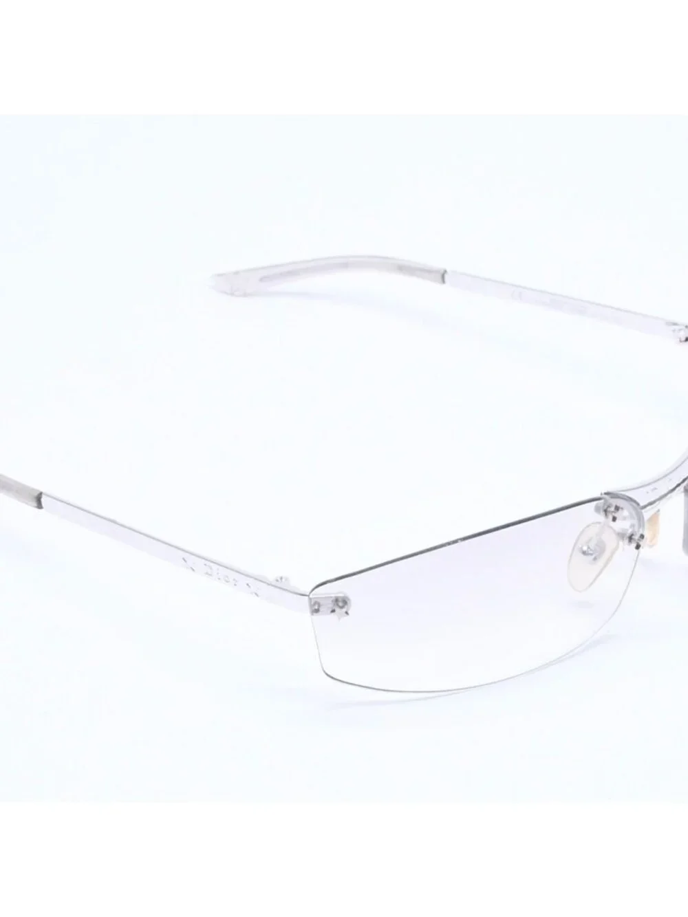 Dior Minipop Rimless Sunglasses Gray Silver Eyewear